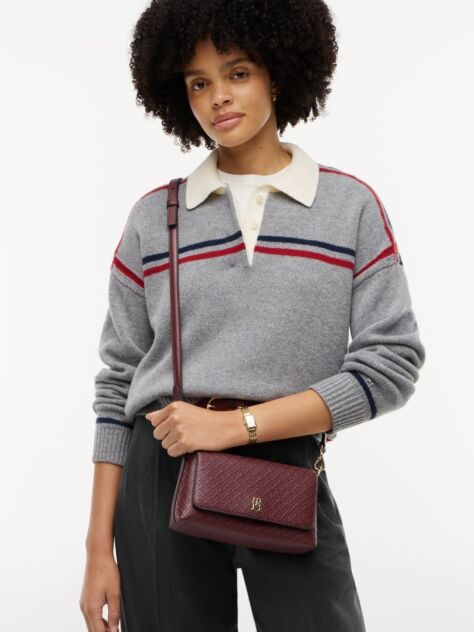 Red Hilfiger Icon Convertible Crossbody Bag  Women