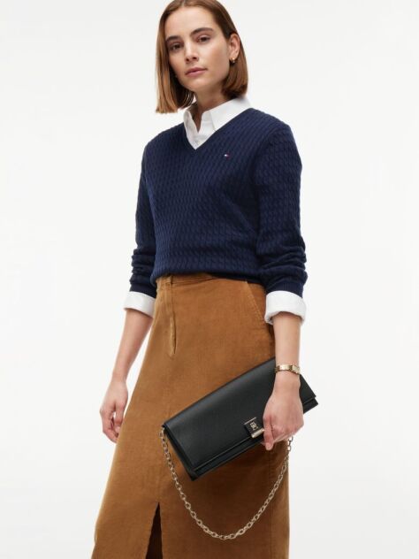 Negru Geanta Clutch Heritage Cu Monograma TH  Femei