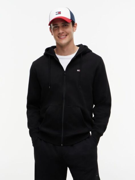 Black Regular Hoody Zip Thru  Men