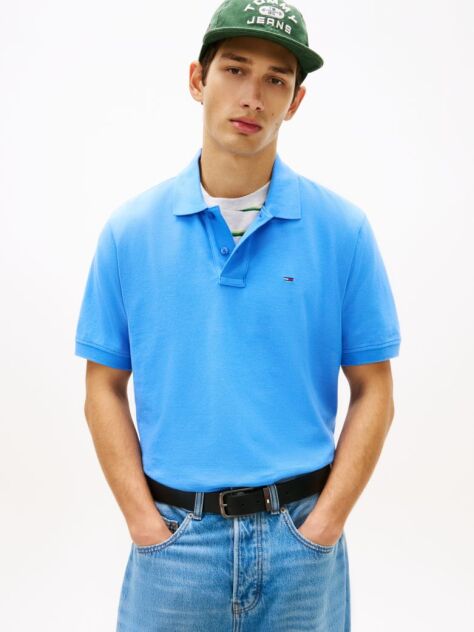 Blue Polo Pique Cu Steag Hilfiger Croiala Regular   Barbati