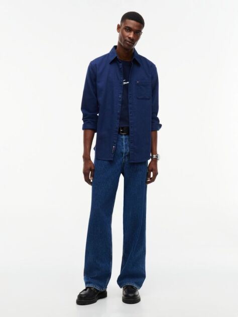 Blue Regular Fit Brushed Flannel Shirt  Men