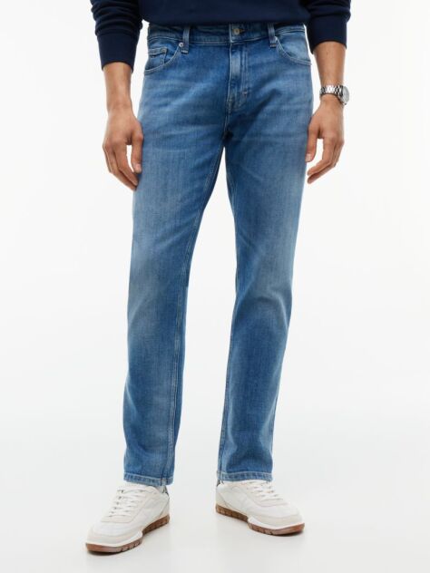 Denim Blugi Austin Faded Cu Croiala Tapered Slim  Barbati