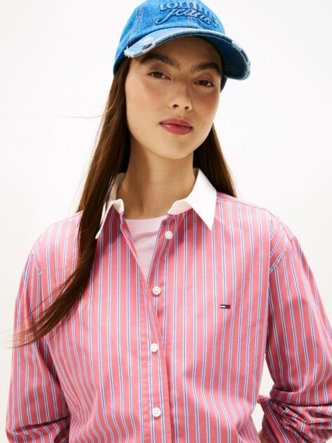 Multi Camasa Din Poplin Cropped Cu Croiala Lejera  Femei
