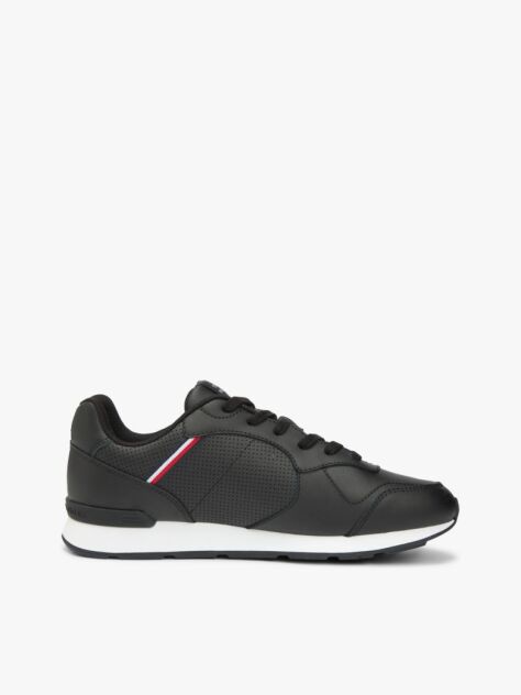 Negru Adidasi Cu Banda Signature Si Piele  Barbati