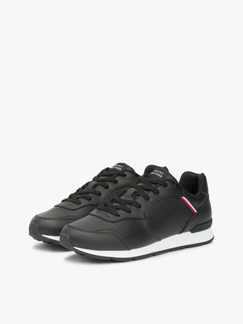 Negru Adidasi Cu Banda Signature Si Piele  Barbati