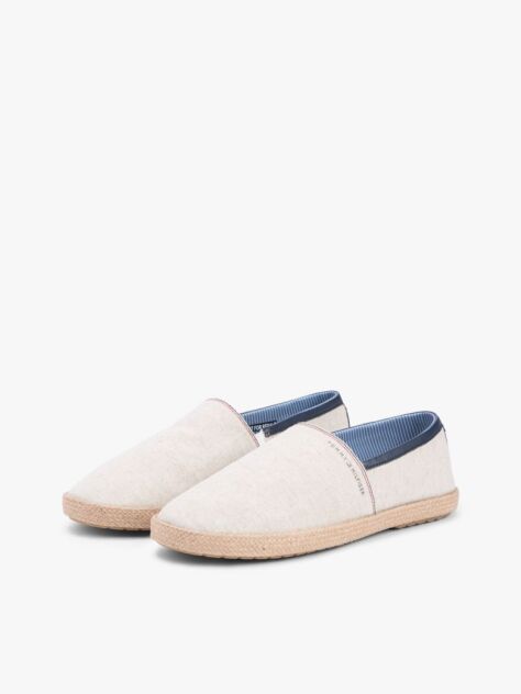 Alb Espadrile Din In Chambray  Barbati