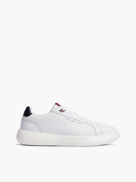 White Chunky Leather Trainers  Men