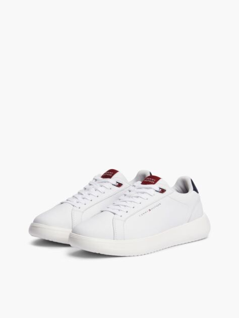 White Chunky Leather Trainers  Men