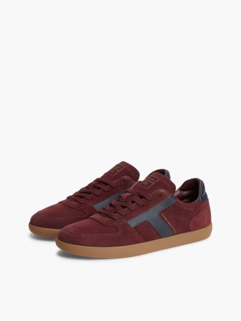 Rosu Adidasi Din Suede Cu Texturi Mixte  Barbati