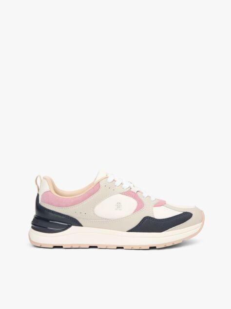 Multi TH Monogram Leather Mixed Texture Trainers  Women
