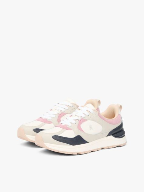 Multi TH Monogram Leather Mixed Texture Trainers  Women