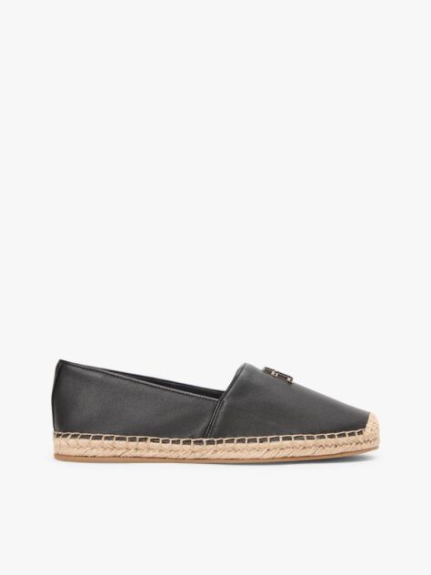 Black TH Monogram Leather Espadrilles  Women