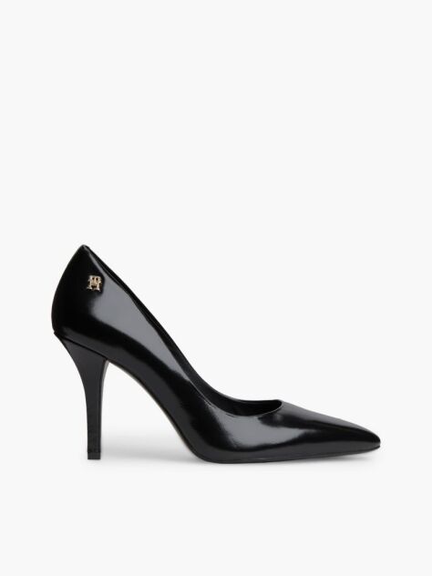 Black Leather TH Monogram High Heels  Women
