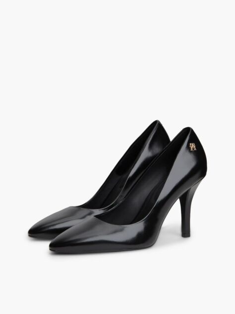 Black Leather TH Monogram High Heels  Women