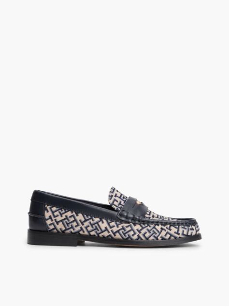 Blue Mocasini Penny Cu Monograma TH  Femei