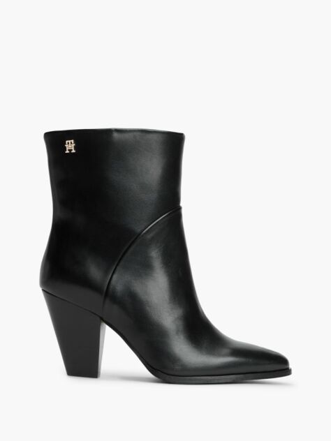 Negru Botine Din Piele Cu Toc Stileto   Femei