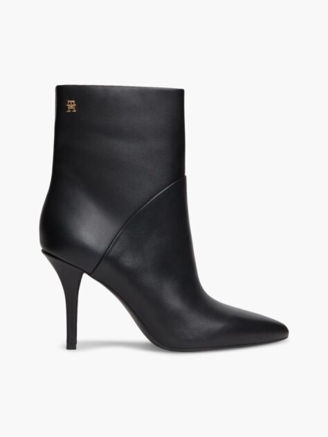 Negru Botine Din Piele Cu Varf Ascutit Si Toc  Femei