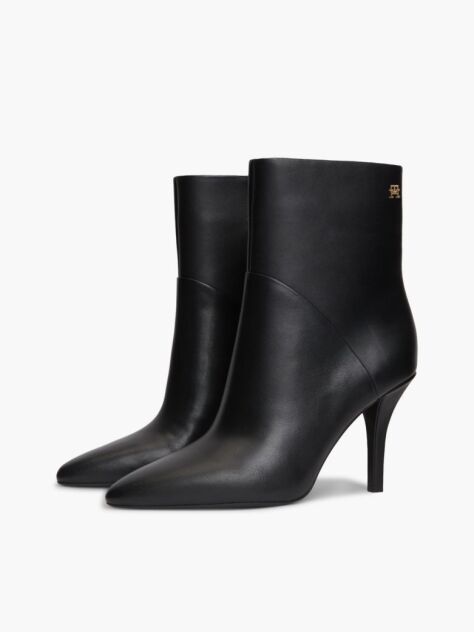 Negru Botine Din Piele Cu Varf Ascutit Si Toc  Femei