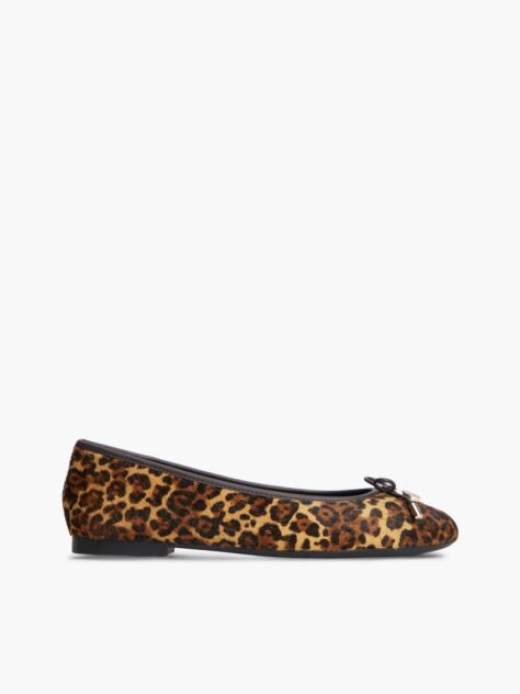 Multi Balerini Din Piele Cu Imprimeu Ghepard Si Charm  Femei