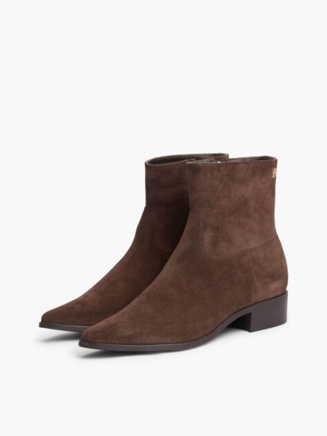 Maro Botine Din Suede Cu Fermoar  Femei