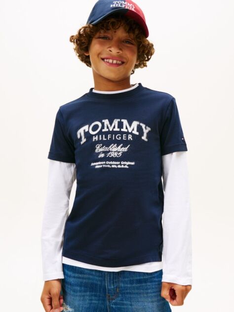 Blue Logo Print T-Shirt  Boys