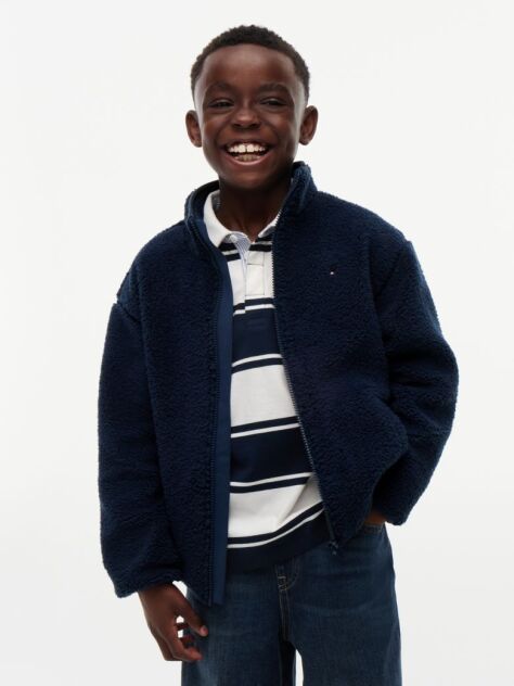 Blue Back Flag Polar Fleece Zip-Thru Sweatshirt  Boys
