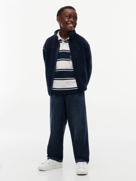Blue Back Flag Polar Fleece Zip-Thru Sweatshirt  Boys