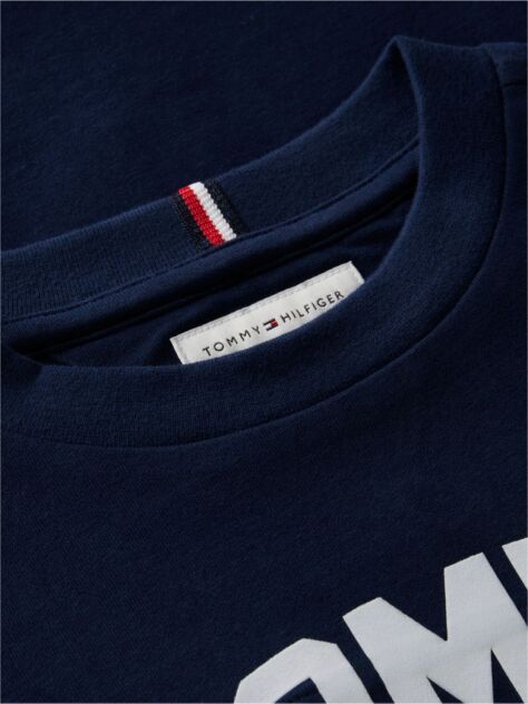 Blue T-Shirt Cu Maneci Lungi Si Logo  Baieti