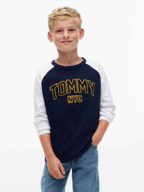 Blue Colour-Blocked Varsity Logo T-Shirt  Boys