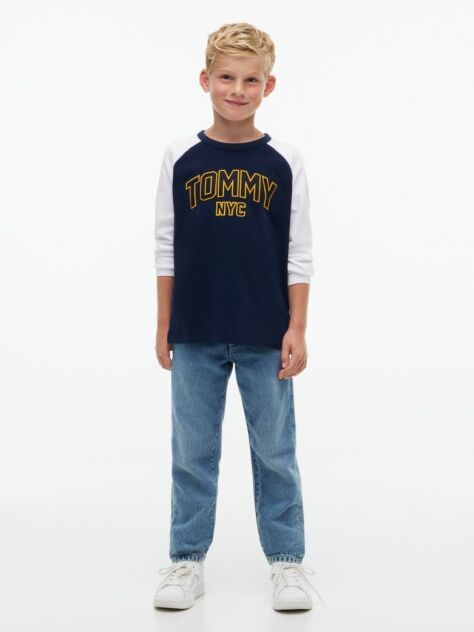 Blue Colour-Blocked Varsity Logo T-Shirt  Boys