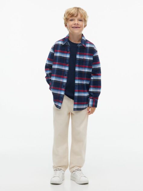 Multi Regular Fit Back Graphic Check Corduroy Shirt  Boys