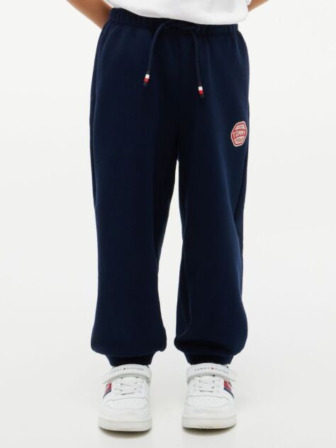 Blue Joggers Cu Croiala Larga Si Logo  Baieti