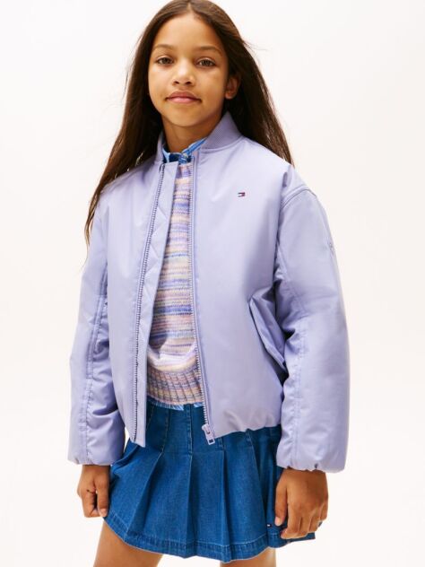 Purple Essential Relaxed Padded Bomber Jacket  Girls