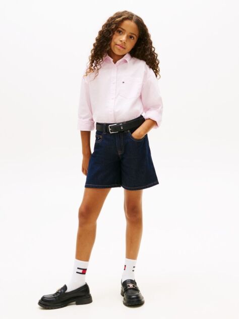 Blue Relaxed Denim Bermuda Shorts  Girls