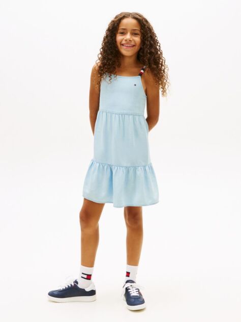 Denim Rochie Twill Cu Bretele Cu Margele  Fete