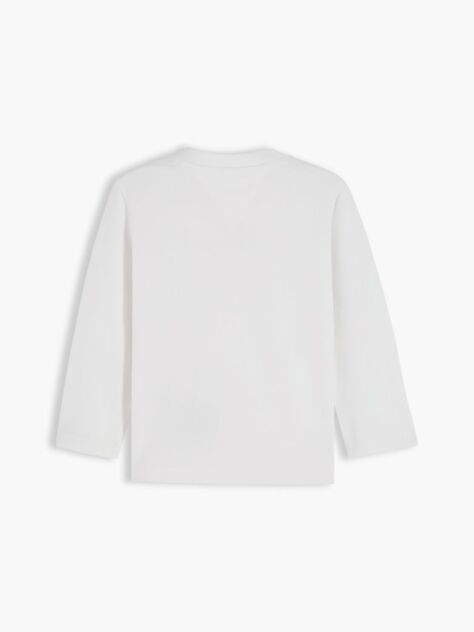 Alb T-Shirt Cu Maneca Lunga Si Logo  Nou nascuti