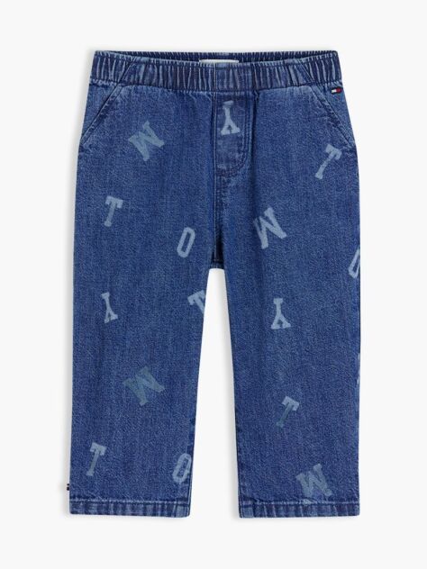 Denim Blugi Cu Talie Elastica Si Logo  Nou nascuti