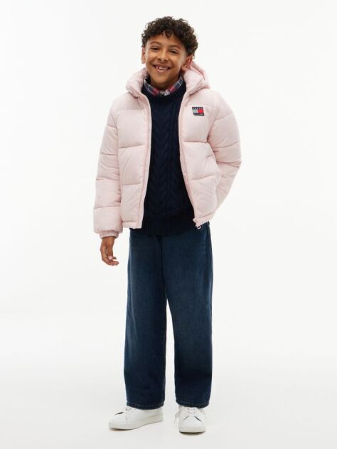 Roz Geaca Puffer Ripstop Cu Logo Pe Spate  Copii unisex