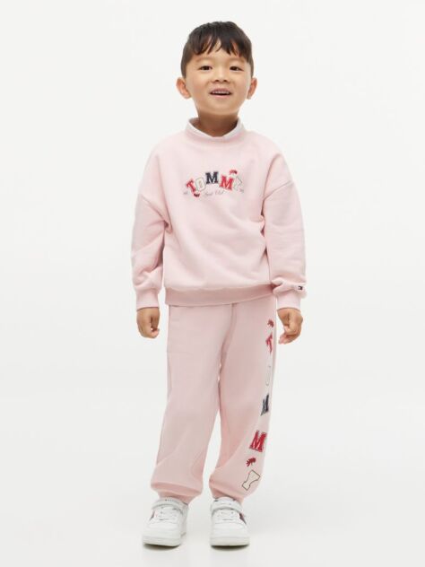 Roz Pantaloni Joggers Cu Logo  Copii unisex