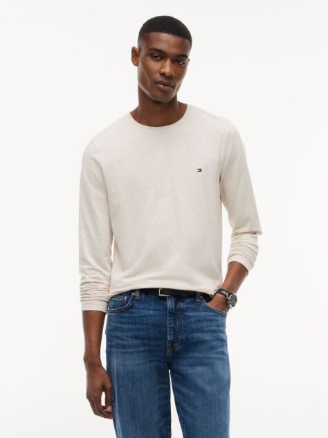 Beige Long Sleeve Extra Slim Fit T-Shirt  Men