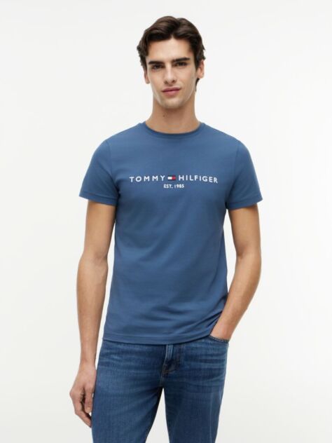 Blue Logo Slim Fit Jersey T-Shirt  Men