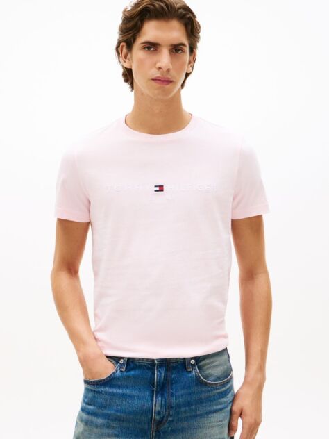 Pink Logo Slim Fit Jersey T-Shirt  Men