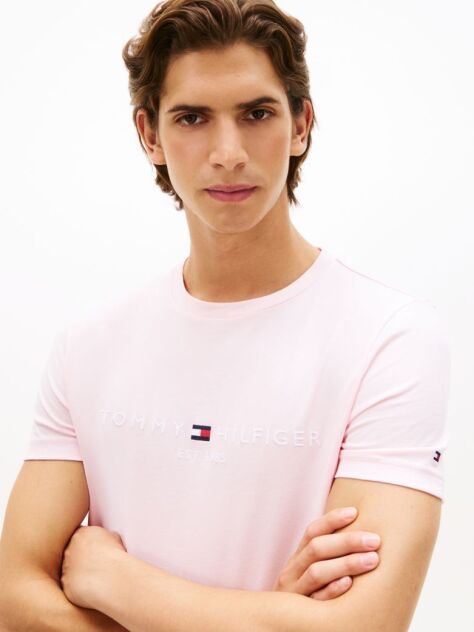 Pink Logo Slim Fit Jersey T-Shirt  Men