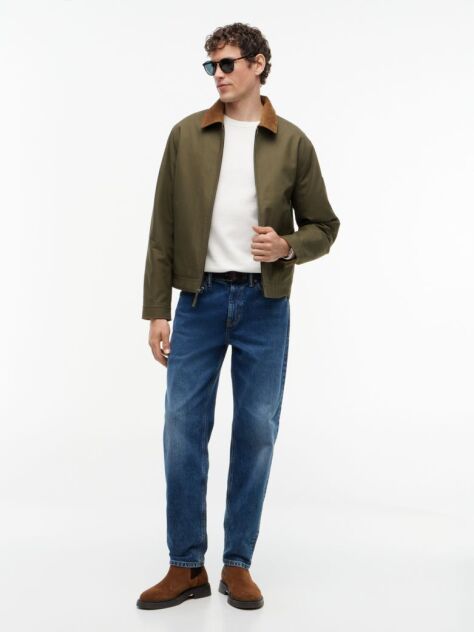 Beige Cotton Cashmere Crew Neck Jumper  Men