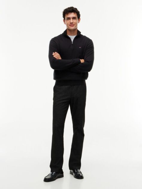 Black Zip-Neck Jumper  Men