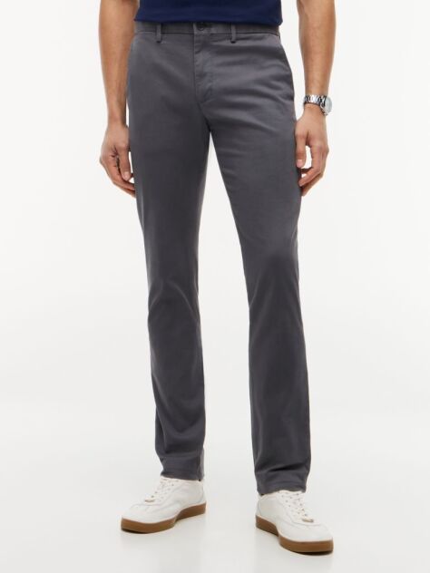 Gri Chinos Din Bumbac Stretch   Barbati