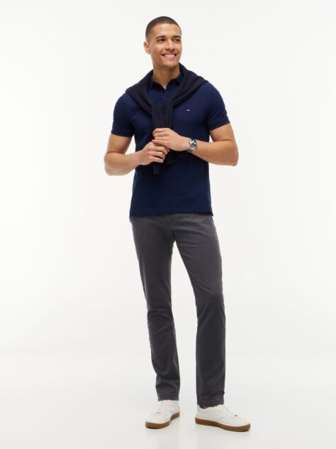 Gri Chinos Din Bumbac Stretch   Barbati
