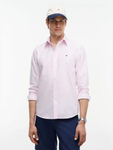 Roz Camasa Oxford Regular Fit Cu Dungi  Barbati