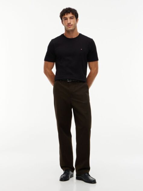 Negru Tricou Din Tricotaj Interlock  Barbati