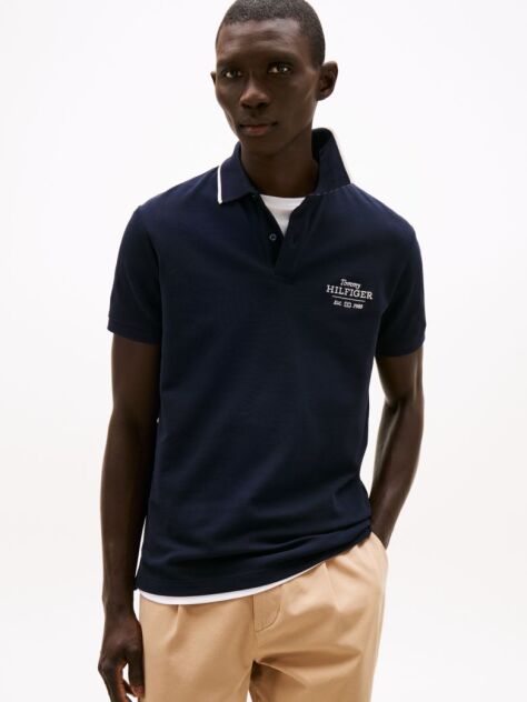 Blue Logo Embroidery Polo  Men